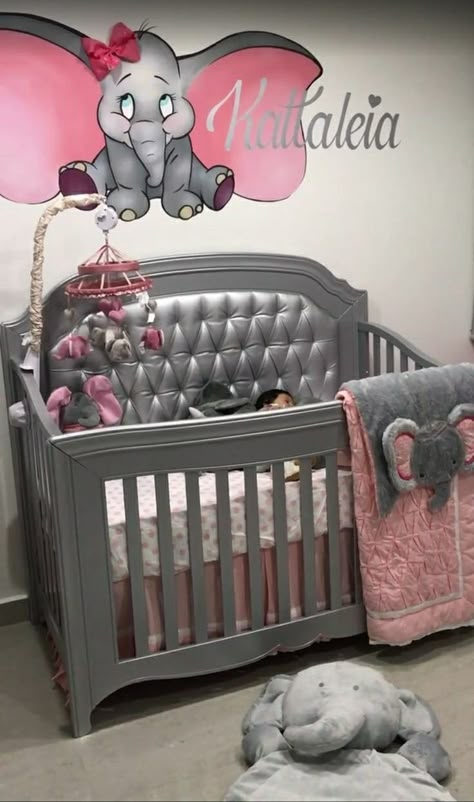 Luxury Baby Crib, Nursery Murals, Elephant Themed Nursery, Baby Decorations, Girl Nursery Themes, Baby Nursery Themes, Baby Room Themes