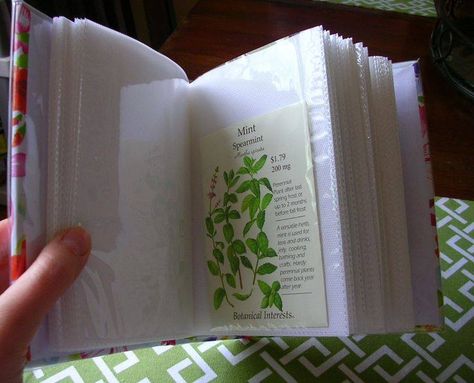 Organize and keep seed packets in a photo album (or binder.) Small Photo Albums, Seed Storage, Seed Saving, Garden Journal, The Greenhouse, Seed Packets, Small Photos, Edible Garden, Farm Gardens