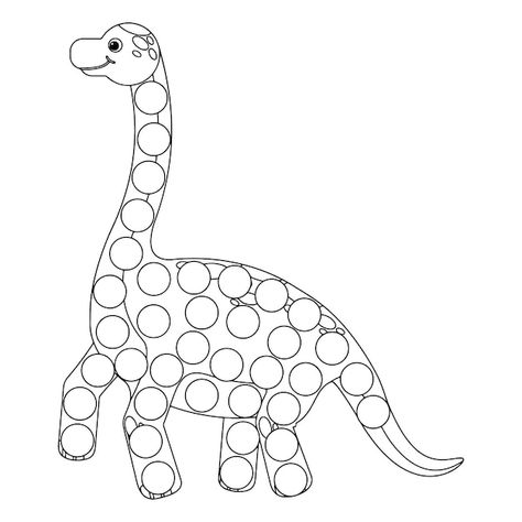 Dinosaur dot marker coloring pages for k... | Premium Vector #Freepik #vector #baby-dinosaur #baby-dino #cute-dino #cute-dinosaur Marker Coloring Pages, Dinosaur Sheets, Dino Cute, Marker Coloring, Dinosaurs Preschool, Cute Dino, Preschool Activities Toddler, School Paper, Dinosaur Activities