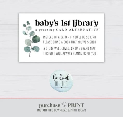 Baby's 1st Library, Book Request Card, Book Instead of a Card, Card Alternative, Baby Shower Invite Insert Please Bring Book Instead of Card - Etsy Book Instead Of Card, Baby Shower Notes, Book Baby Shower Invitation, Twinkle Twinkle Baby Shower, Baby Shower Wording, Shower Inserts, Forest Baby, Card Sayings, Rainbow Baby Shower