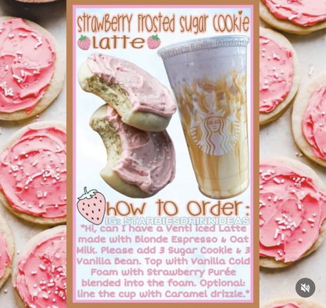 Sugar Cookie Starbucks Drink, Cookie Starbucks Drink, Starbucks Coffee Orders, Starbucks Seasonal Drinks, Starbucks Sugar Cookie, Sugar Cookie Latte, Winter Starbucks, Starbucks Drink Menu, Starbucks Holiday Drinks