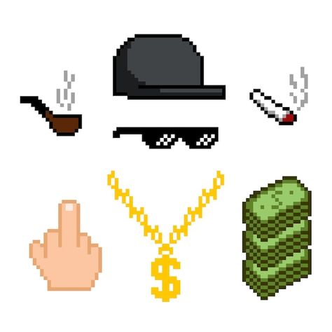 Money Pixel Art, Papercraft Templates, Cash Money, Psd Icon, Money Cash, Vector Photo, Premium Vector, Pixel Art, Gold Chain