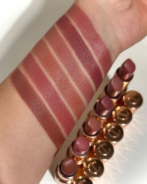 Masha☘️ on Instagram: "@charlottetilbury Matte Revolution formula is one of my favorite! Today sharing some swatches💋 Pillow Talk Pillow Talk 2 Medium Very Victoria Catwalking Wedding Belles Super Fabulous Pick your favorite and let me know in the comment section💕👇 #charlottetilbury #ctilburymakeup #ctilburymatterevolution #ctilburylipstick #charlottetilburymakeup #charlottetilburylipstick #charlottetilburymatterevolution #luxurylipstick #lipstickswatch" Charlotte Tilbury Super Fabulous, Pillow Talk Medium Lipstick, Charlotte Tilbury Pillow Talk Medium, Pillow Talk Medium, Charlotte Tilbury Lipstick, Luxury Lipstick, Charlotte Tilbury Makeup, Lipstick Swatches, Pillow Talk