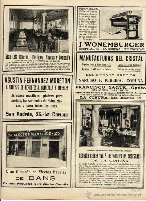 LA CORUÑA 1916 GRAN CAFE MODERNO -EMPRESAS HOJA REVISTA - Foto 1 Glow Up?, Graduation Party, Cafe, Vogue, Comics, Art