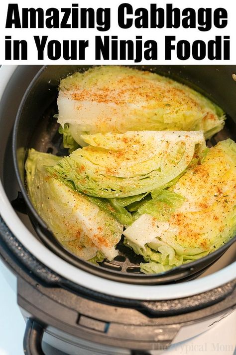 8 Ninja Foodi Cabbage Recipes You'll Love! | Recipe | Air fryer recipes healthy, Cabbage recipes, Ninja cooking system recipes Vegan Ninja Foodi Recipes, Pressure Cooker Cabbage, Air Fryer Cabbage, Fryer Cabbage, Ninja Foodi Recipes, Easy Cabbage Recipes, Ninja Grill, Ninja Cooking System Recipes, Ninja Kitchen