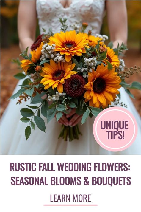 Elevate your rustic autumn wedding with stunning floral arrangements! From bouquets to centerpieces, we've got gorgeous ideas for your big day.

Click to see the blooms now! 💐👀

#RusticFallFlowers #AutumnWeddingBouquets 🍂🌻 September Mountain Wedding, Rustic Fall Wedding Flowers, Rustic Fall Wedding Ideas, Rustic Fall Wedding Colors, Fall Themed Wedding Cakes, Rustic Autumn Wedding, Fall Ceremony, Bridal Parties Colors, Rustic Wedding Colors