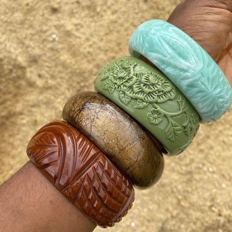 Earthy bold bangles 4000 each From left to right 1 sold❌ 2 sold ❌ 3 sold❌ 4 sold ❌ #earthyblackwoman#blackgirlaesthtics #bohemian #blackwomanjewelryoutfitaesthitic #jewelrystoreinlagos #earthygirlaccessoryvendorinnigeria #blackgirl #blackgirlmagic #etherial #boho #blackgirlaesthetic #explore #explorepage #chakra #bohochic #bohostyle #4hairstyle #blackgirloutfits #blackgirlhairstyles #spirituality #polaroid #jewelry #nature #blackgirlnature Earthy Fits, Festival Fits, Earthy Jewelry, Jewelry Nature, Nature Girl, Jewelry Stores, Chakra, Boho Chic, Boho Fashion