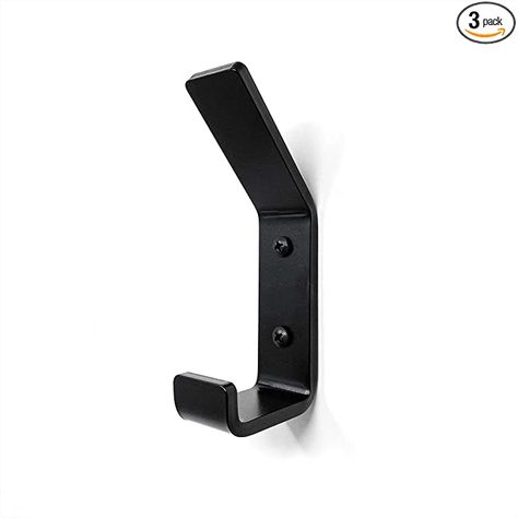 Amazon.com: Metal Double Hook (3 Pack) - Modern, Industrial, Farmhouse, Black Hook, Steel Wall Slant Hook, Coat Hooks, Utility Bent Hook : Home & Kitchen Modern Industrial Farmhouse, Coat Hooks Wall Mounted, Black Hook, Hook Rack, Industrial Farmhouse, Towel Hooks, Steel Wall, Hanging Hooks, Coat Hooks