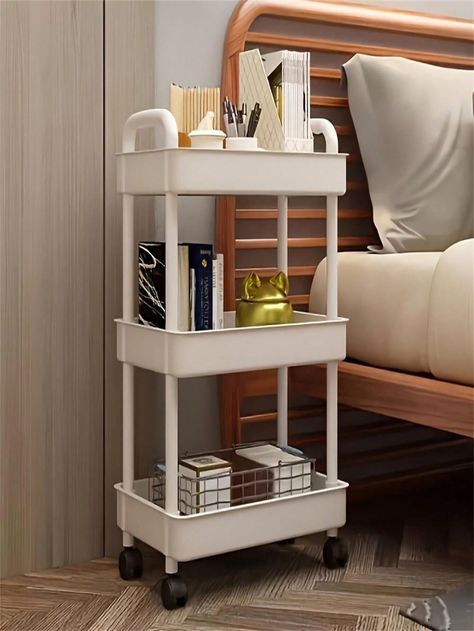 White  Collar  ABS   Embellished   Storage & Organization Organiser Cucina, Movable Storage, Utility Shelves, Organized Desk Drawers, Garage Storage Organization, Functional Storage, Dining Storage, Organization Bedroom, Desk With Drawers