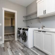 Wire Shelving Laundry Room Ideas | Houzz Shelf In Laundry Room, Shelving Laundry Room, Room Ideas Pictures, Income Property, Wire Shelf, Laundry Room Shelves, Laundry Room Ideas, Farmhouse Laundry, Washing Machine And Dryer