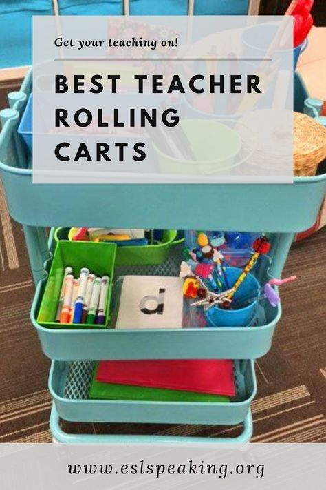 3 Tier Rolling Cart Ideas Classroom, Floating Teacher Cart, Teaching From A Cart, Traveling Teacher Cart, Teacher Rolling Cart, Rolling Craft Cart, Teacher Cart, Recess Games, Speaking Games