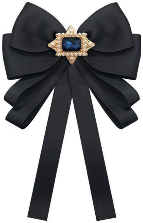 Amazon.com: Rhinestone Crystal Ribbon Brooches Pin Bow Brooch Vintage Pre-Tied Bow Tie Collar Jewelry Bowknot Shirt Tie Collar Neck Tie for Women Ladies Girls Wedding Party Bow Tie (Black): Arts, Crafts & Sewing Dnd Outfits Inspiration, Women Neck Tie, Edgy Professional, Dnd Outfits, Tie Brooch, Bow Tie For Men, Ribbon Brooch, Patriotic Jewelry, Tie For Women