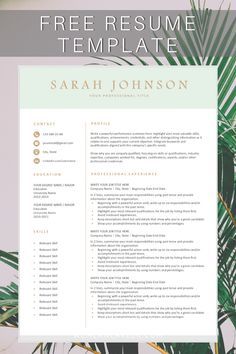 Marketing Resume Template, Free Resume Template Download Editable, Modern Resume Template Free, Resume Folder, Teacher Resume Template Free, Cv Website, Free Professional Resume Template, Free Resume Templates, Free Resume Template Download