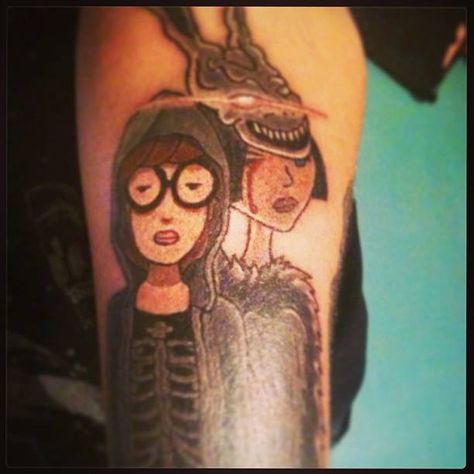 Daria  Donnie Darko tattoo Donnie Darko Rabbit, Donnie Darko Tattoo, Best Tattoo Ever, Graff Art, Donnie Darko, Word Tattoos, Body Mods, Tattoos And Piercings, Movies Showing