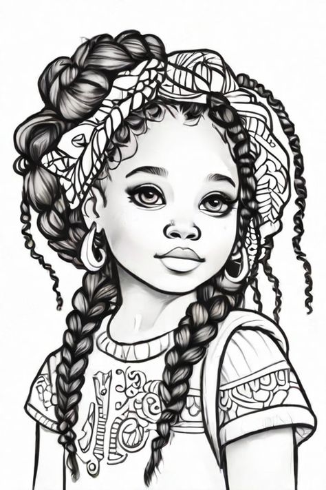 Leonardo Diffusion XL African American female child detailed h 0 How To Draw African American Hair, African American Coloring Pages, Bible Journaling Printables, Simple Sketches, American Female, Cat Coloring, Practice Drawing, Afro Latina, Cat Coloring Page