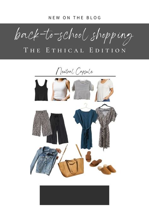 These 9 pieces are all you need to create a mini capsule wardrobe, full of ethically made and sustainable fashion. Mini Capsule Wardrobe, New O, Wardrobe Planning, Back To School Shopping, School Shopping, Neutral Palette, School Year, Getting Ready, Love A