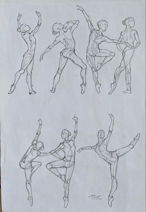 Drawing Of A Dancer, Ballerina Drawing Reference, Ballroom Dance Drawing, Ballet Drawings Sketches, Ballet Poses Drawing, Ballet Dance Moves, Dancing Pose Reference, Anime Ballet, Tari Balet