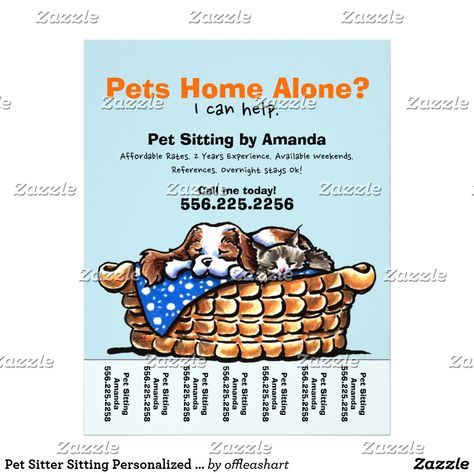 Pet Sitter Sitting Personalized Tear Sheet Pet Sitting Flyer, Dog Daycare Ideas, Dog Walking Flyer, Dog Sitting Business, Dog Daycare Business, Sitting Ideas, Cat Illnesses, Pet Care Business, Pet Sitting Business