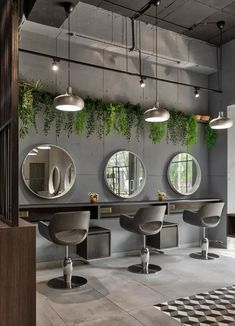 Barbershop Design Interior, Salon Wallpaper, Salon Interior Design Ideas, Barber Shop Interior, Beauty Salon Interior Design, Hair Salon Design, Hair Salon Interior, Salon Suites Decor, Barbershop Design