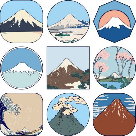 Japan Icon, Mount Fuji Japan, Fuji Japan, Fuji Mountain, Mountain Illustration, Mountain Tattoo, Japan Design, Mount Fuji, Aesthetic Pastel Wallpaper