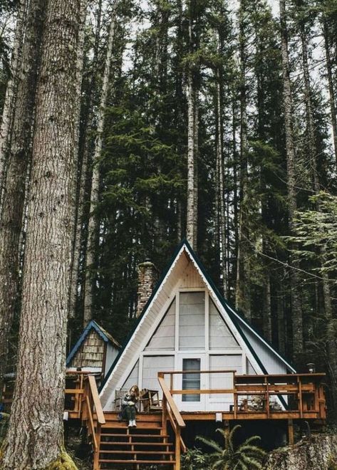 Cabin Chronicles, Frame Cabins, A Cabin In The Woods, A Frame Cabins, Cabin Inspiration, Wooden Cabins, Cabin Living, Mt Rainier, A Frame Cabin