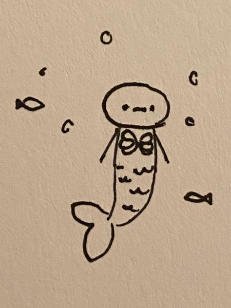 Mermaid Doodle Easy, Mr Bored Drawing, Mr Bored Doodle, Mermaid Drawings Easy, Mermaid Easy Drawing, Cute Mermaid Drawing, Mr Bored, Note Book Doodles, Mermaid Doodle