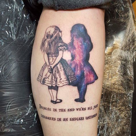 Unique Memorial Tattoos, Working At Disney, Alice In Wonderland Tattoo, Alice And Wonderland Tattoos, Wonderland Tattoo, Wicked Tattoos, Fantasy Tattoos, Skeleton Hand Tattoo, Pretty Tattoos For Women