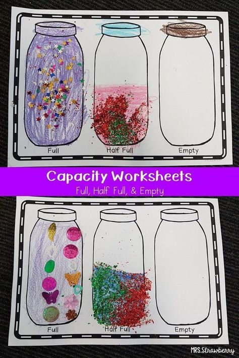 Eyfs Capacity, Capacity Eyfs, Capacity Activities, Capacity Worksheets, Measurement Kindergarten, Numeracy Activities, Measurement Worksheets, Measurement Activities, Worksheets Kindergarten