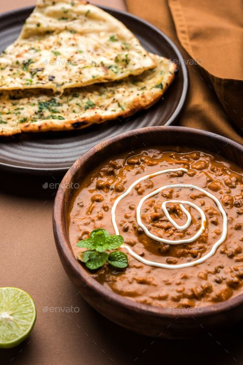 Dal Makhani by stockimagefactory. Dal makhani or daal makhni is a popular food from Punjab served with garlic naan or Indian bread #Sponsored #daal, #makhni, #popular, #makhani Daal Makhani Photography, Dal Makhani Photography, Daal Makhani Recipe, Food Moodboard, Dal Makhni, Restaurant Indian, Dal Makhani, Garlic Naan, Recipes Snacks