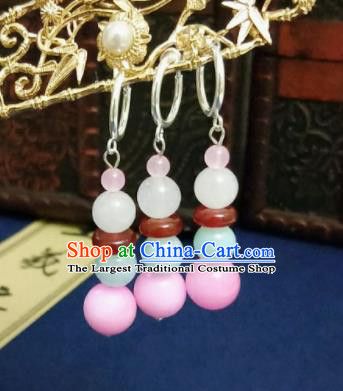 Ancient Earrings, Chinese Traditional Costume, Ear Accessories, Chinese Ancient, Traditional Costume, Chinese Traditional, Costume Shop, Qing Dynasty, Pink Beads