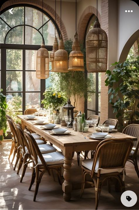 French Country Rustic Living Room, Modern Classic Rustic, Mederteranian Decor, Spanish Style Basement, Dining Room Wall With Window, Fairytale Dining Room, French Country Home Interior Design, Earthy Modern Dining Room, Apothecary Dining Room