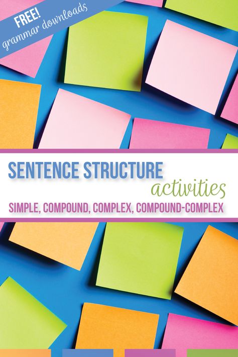 Semicolon Rules, Teaching Sentence Writing, Teaching Conjunctions, Teaching Sentence Structure, Sentence Structure Activities, Teaching Sentences, Simple And Compound Sentences, Grammar Lesson Plans, Types Of Sentences Worksheet