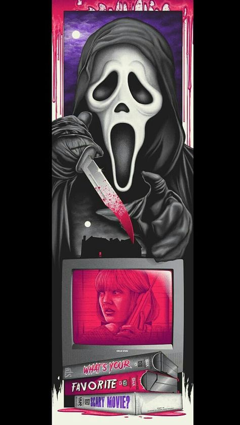 Scary Movie Art, Scream Artwork, Scream Movie Drawing, Horror Movies Art, Horror Movies Drawing, Scream Movie Art, Slasher Movie Drawings, Scream Movie Tattoo, Scream Fan Art