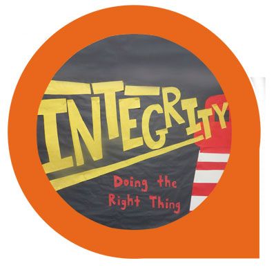 Integrity bulletin board by Greene Street Friends School art teacher, Marie Huard. Integrity Bulletin Board Ideas, Friends Journal, Bulletin Board Design, Friends School, Reading Bookmarks, Student Voice, July Recipes, Writing Competition, Ninth Grade