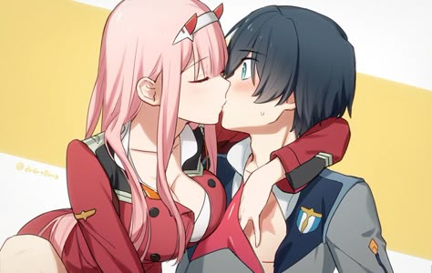 Hiro Zero Two, Zero Two Hiro, Zero Two And Hiro, Hiro X Zero Two, Zero Two, Darling In The Franxx, Anime Couple, Manga Anime, Anime Art