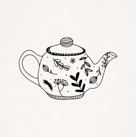 Teapot Tattoo, Creating Your Brand, Creative Business Owner, Arte Inspo, Arte Sketchbook, Screen Design, Journal Doodles, Simple Doodles, Marker Art