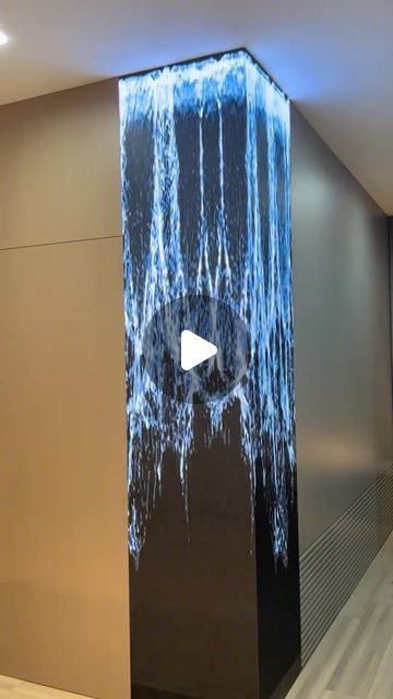 Led Tv Wall Design, Grey Tv Wall, Led Screen Design, Indoor Waterfall Wall, Led Tv Wall, Floating Hotel, Pelican Hill, Bathroom Interior Design Modern, Led Wall Decor