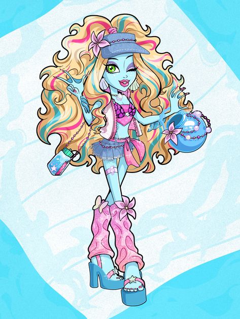 Lagoona Blue Redesign, Gyaru Lagoona, Lagoona Redesign, Lagoona Blue Fanart, Mh Fanart, Kida Disney, Arte Monster High, Lagoona Blue, Monster High Art