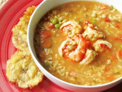 asopao Boricua Recipes, Shrimp Soup, Dominican Food, Shrimp And Rice, Hispanic Food, Bowl Of Soup, Caribbean Recipes, Popular Recipes, Soup And Salad