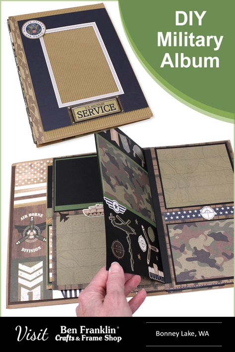 Memorial Day is a solemn occasion to honor the brave men and women who have made the ultimate sacrifice while serving in the military. One thoughtful way to pay tribute to their memory is by creating a Handmade Military Album. #BenFranklinCrafts #crafts #DIY #patriotic #militarygift #MemorialDay Army Men Crafts, Military Crafts, Military Bracelet, United Air, Crafting Inspiration, Ben Franklin, Military Gifts, Army Men, Military Family