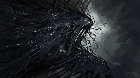 ArtStation - Tar stalker, Timi Honkanen Thriller Ideas, Sludge Monster, Scary Creatures, Cyberpunk Tattoo, Fantastical Creatures, Spirit Animal Art, D D Monsters, Creature Artwork, Alien Concept