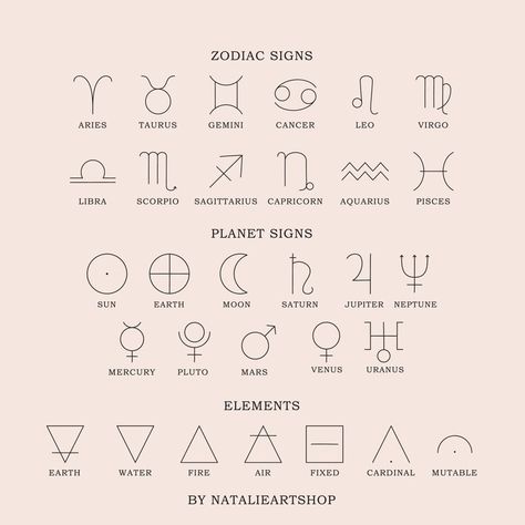 image Air Symbol Tattoo Zodiac Signs, Simple Zodiac Symbols, Zodiac Elements Symbols, Star Signs Symbols, Star Sign Tattoos, Star Sign Symbols, Cool Tattoos With Meaning, Zodiac Sign Symbols, Zodiac Icons