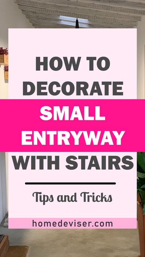 Creating a Welcoming Small Entryway With Stairs: Tips and Tricks. If you're struggling to decorate your small entryway with stairs, check out these helpful tips and tricks that will make your space feel welcoming and stylish. Foyer With Stairs Entryway Decor, Small Foyer With Stairs, Small Entry With Stairs, Bottom Of Stairs Decor Entryway, Entry Way Ideas With Stairs, Small Entryway With Stairs, Entryway Ideas With Stairs Entry Foyer, Small Entryway Ideas With Stairs, Top Of Stairs Landing Decor