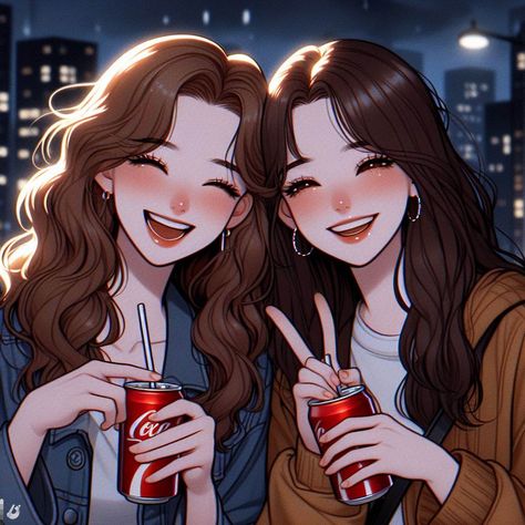 Don't Touch My Phone Wallpapers Cute, Bff Art, Anime Bff, Best Friend Sketches, Image Girly, Besties Pictures, Friends Sketch, Best Friends Cartoon, Friends Illustration