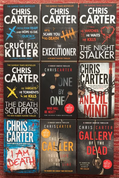 Cj Archer Books, What Moves The Dead Book Aesthetic, It Only Hurts At First Book, Jeffrey Archer Books, Chris Carter Books, Robert Hunter, Chris Carter, Books Aesthetic, Book Nook