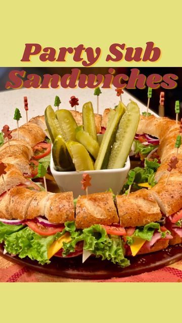 Hoagies For A Crowd, Super Bowl Sandwich Ideas, Wedding Shower Sandwich Ideas, Ham Sandwiches For A Crowd, Sandwhich Platters Party, Sandwhich Trays Diy, Mini Subs Party Appetizers, Deli Sandwich Bar, Party Sub Sandwiches Ideas