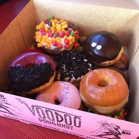 Voodoo Doughnut on Instagram: “‼️🎉👇👇🎉‼️ Be sure to join us tomorrow (2/19) for #TuesdayGiving. We’ll be dough-nating a portion of EVERY doughnut sold to some great local…” Voodoo Donuts Portland, Do Something Nice Day, Voodoo Donuts, Voodoo Doughnut, Disney Desserts, Aesthetic Foods, Oregon Vacation, Doughnut Shop, Plain Cake