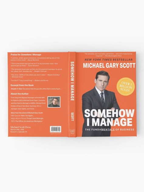 "The Office: Somehow I Manage by Michael Scott (Orange)" Hardcover Journal by finerthingclub | Redbubble Orange Journal, Office Journal, David Wallace, Red Journal, Ryan Howard, Michael Scott, A Journal, Hardcover Journals, New York Times