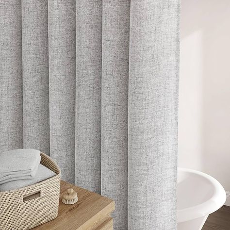 Amazon.com: Awellife Linen Style Shower Curtain Set with Hooks Cloth Textured Fabric Heavy Duty Hotel Waterproof Shower Curtains for Bathroom (Beige, 36 * 72) : Home & Kitchen Bathroom Grey, Curtains For Bathroom, Gray Shower Curtains, Cloth Shower Curtain, Curtain Texture, Shower Curtain Set, Grey Bathrooms, Linen Style, Curtain Sets