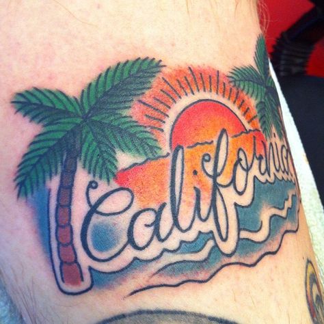 Dude Tattoos, California Tattoo Ideas, California Tattoos, Cali Tattoo, California Tattoo, Different Tattoos, Beauty Remedies, American Traditional Tattoo, California Dreaming